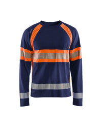 3510 T-shirt lange mouwen High Vis - Marineblauw/Oranje