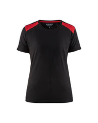 3479 Dames T-shirt bi-colour - Zwart/Rood