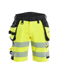 1120 High Vis Short 4-weg stretch met afneembare gereedschapzakken - High Vis Geel/Zwart