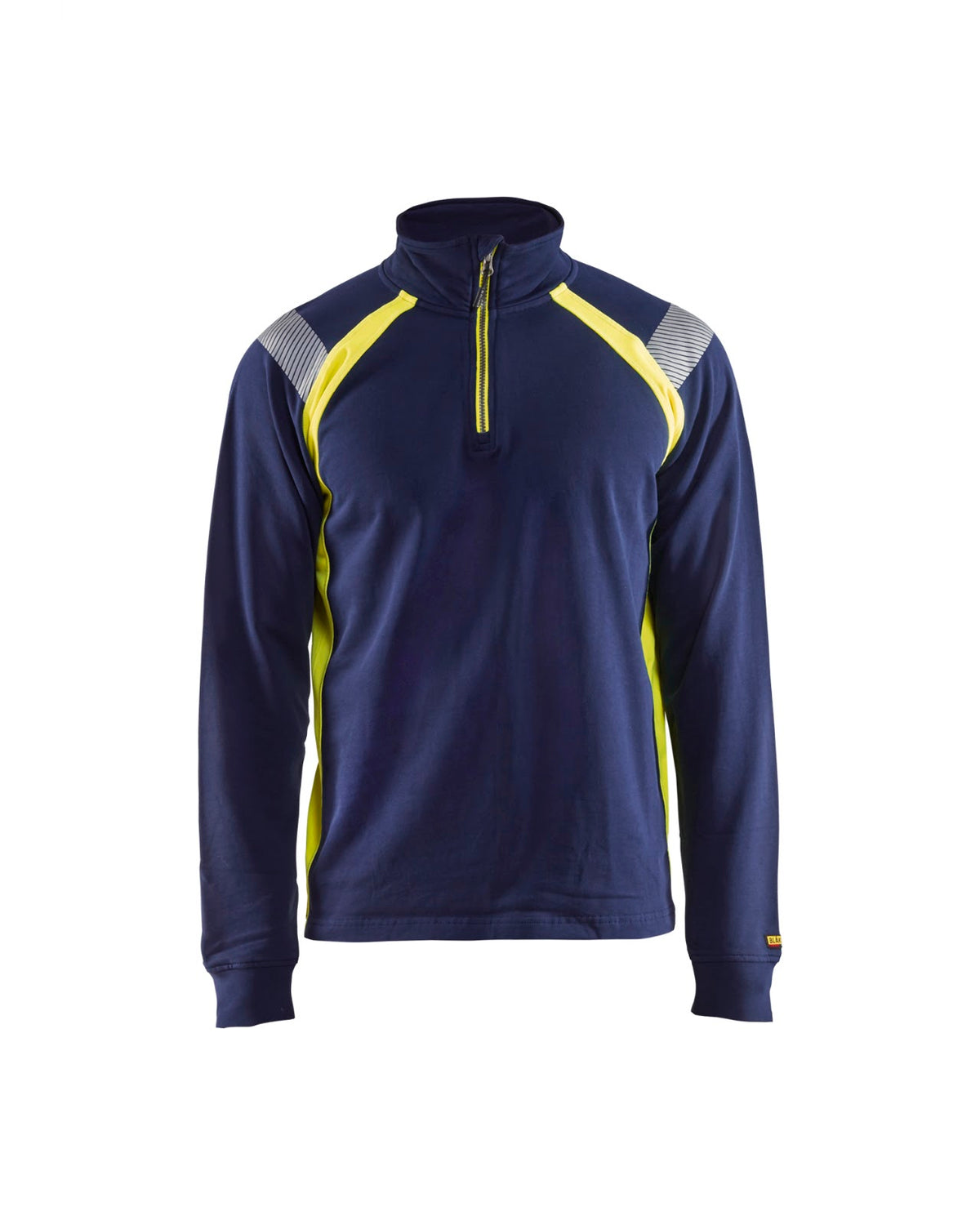 3432 Sweatshirt met halve rits Visible - Marine/High Vis Geel