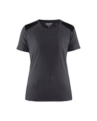 3479 Dames T-shirt bi-colour - Medium grijs/Zwart