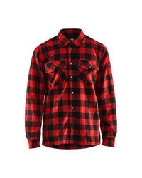 3225 Overhemd flanel gevoerd - Rood/Zwart