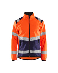 4877 Softshell jack High Vis - High Vis Oranje/Marineblauw