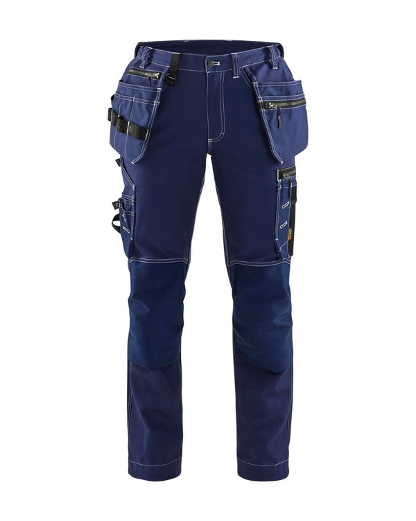 7130 Dames werkbroek met stretch en gereedschapszakken katoen - Marineblauw