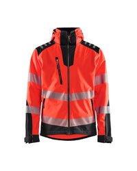 4491 Softshell jack High Vis - High Vis Rood/Zwart