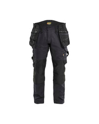 1970 STRIKER Werkbroek met stretch en afneembare gereedschapszakken - Zwart/Zwart
