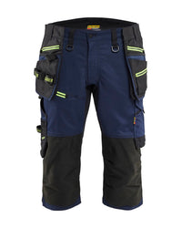 1977 STRIKER Piraatbroek met stretch en afneembare gereedschapszakken - Donker marineblauw/High Vis Geel