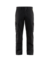 1448 Industrie werkbroek stretch met kniezakken - Zwart/High Vis Geel