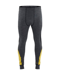 1849 Lange onderbroek merinowol WARM - Medium grijs/Geel
