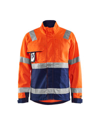 4064 Jack ongevoerd High Vis - High Vis Oranje/Marineblauw