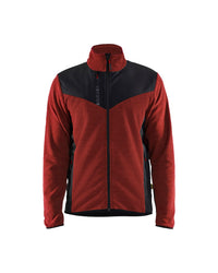 5942 Gebreid vest met softshell - Gebrand rood/Zwart
