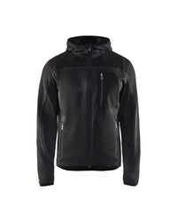 4930 Gebreid vest met softshell - Donkergrijs/Zwart