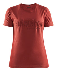 3431 Dames T-shirt 3D - Gebrand rood