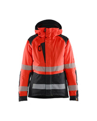 4456 Dames Winterjas High Vis - High Vis Rood/Zwart