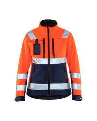 4902 Dames Softshell jack High Vis - High Vis Oranje/Marineblauw