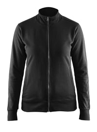 3372 Dames sweatshirt met rits - Zwart