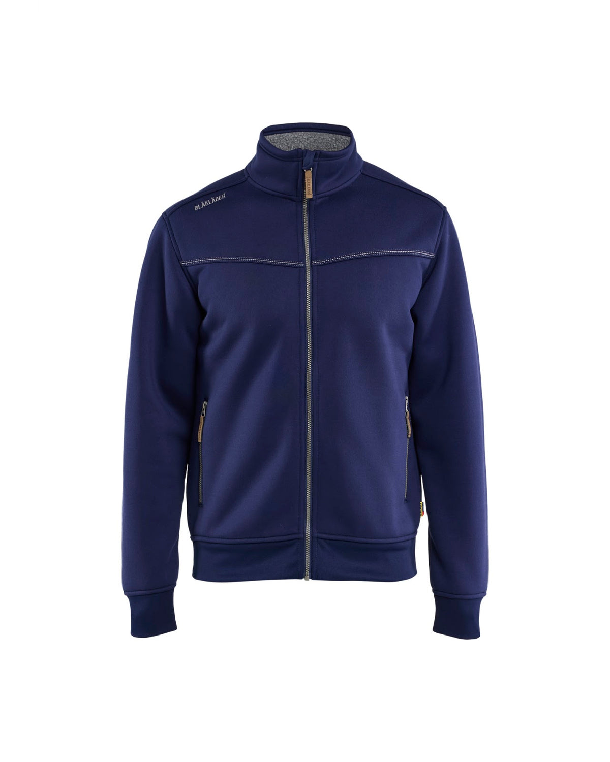 4739 Sweatshirt met rits Sherpa-gevoerd - Marineblauw
