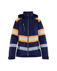 4406 Dames Lichtgewicht softshell jack gevoerd high vis - Marineblauw/Oranje