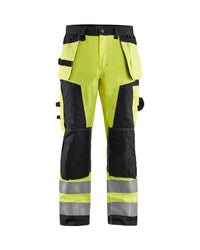 1568 High Vis werkbroek met gereedschapzakken - High Vis Geel/Zwart