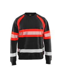 3359 Sweatshirt High Vis - Zwart/High Vis Rood