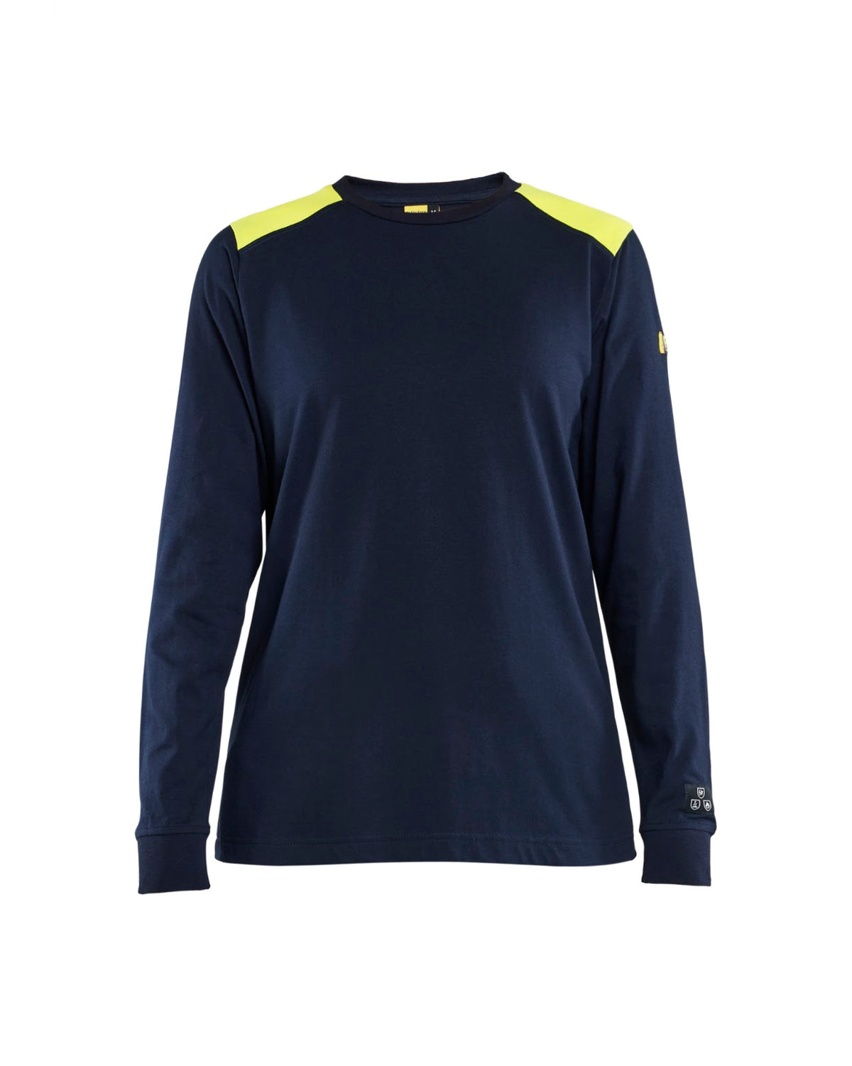 3467 Dames Vlamvertragend t-shirt lange mouwen Inherent - Marine/High Vis Geel
