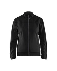 3394 Dames service sweatshirt met rits - Zwart/Donkergrijs