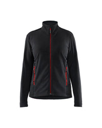 4766 Dames Microfleecevest - Zwart/Rood