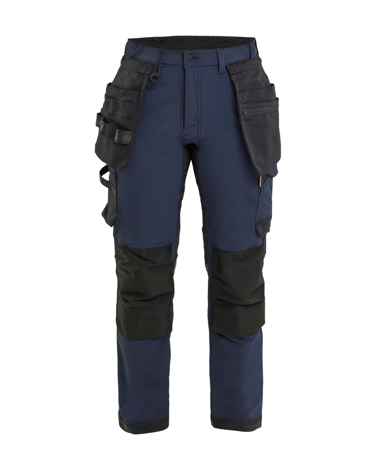 7121 Dames Werkbroek 4-weg Stretch met afneembare gereedschapszakken - Donker marineblauw/Zwart