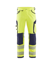 1197 High Vis werkbroek 4-weg stretch - High Vis Geel/Marineblauw