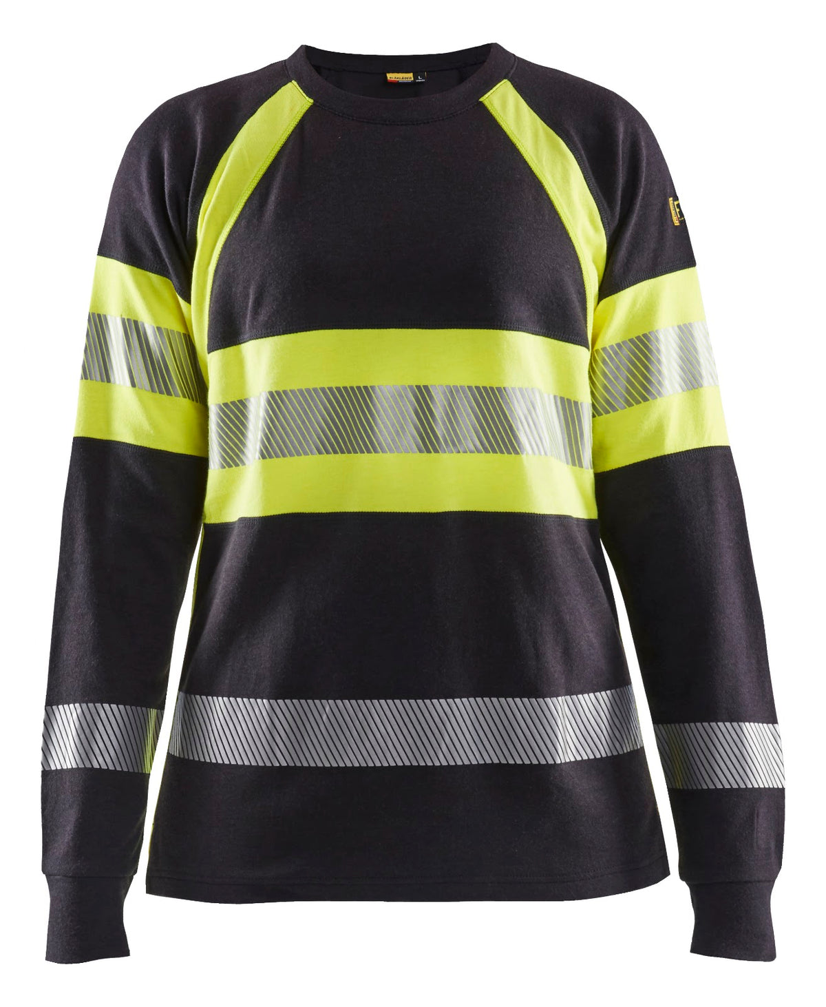 3494 Dames Multinorm T-shirt lange mouwen Inherent - Marine/High Vis Geel