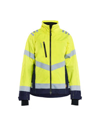 4761 Dames Shell Jack High Vis - High Vis Geel/Marineblauw