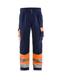 1584 High Vis Werkbroek - High Vis Oranje/Marineblauw