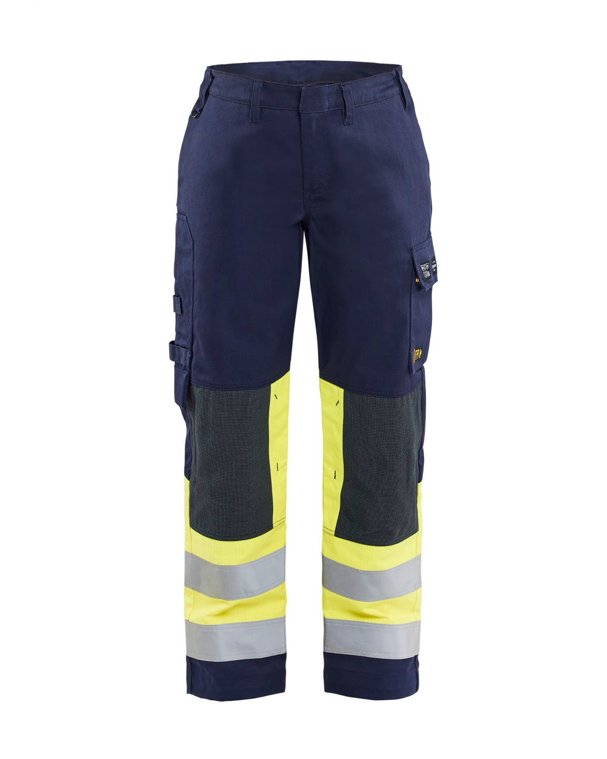 7181 Dames Multinorm werkbroek - Marine/High Vis Geel