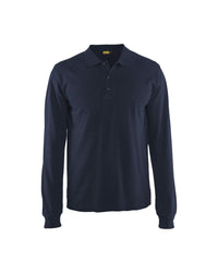 3388 Poloshirt lange mouwen - Donker marineblauw