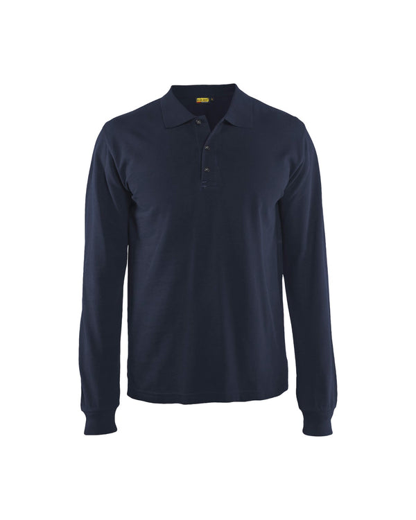 3388 Poloshirt lange mouwen - Donker marineblauw