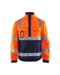 4023 Jack, ongevoerd High Vis - High Vis Oranje/Marineblauw