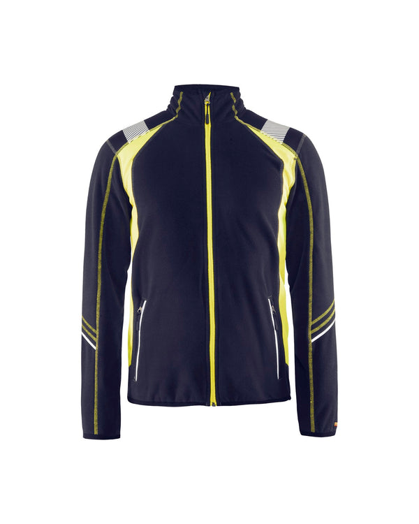 4993 Microfleecevest Visible - Marine/High Vis Geel