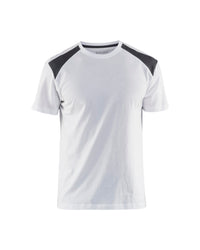 3379 T-shirt bi-colour - Wit/Donkergrijs