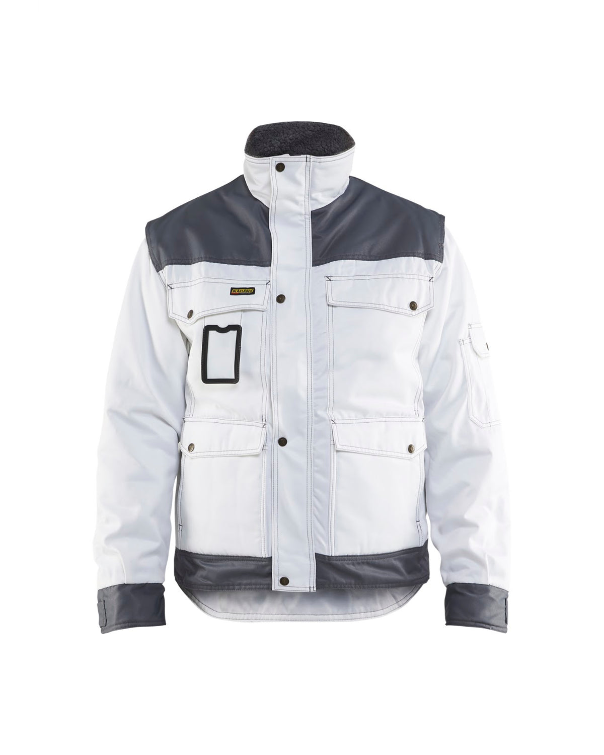 4865 Schilders Winterjas - Wit/Grijs