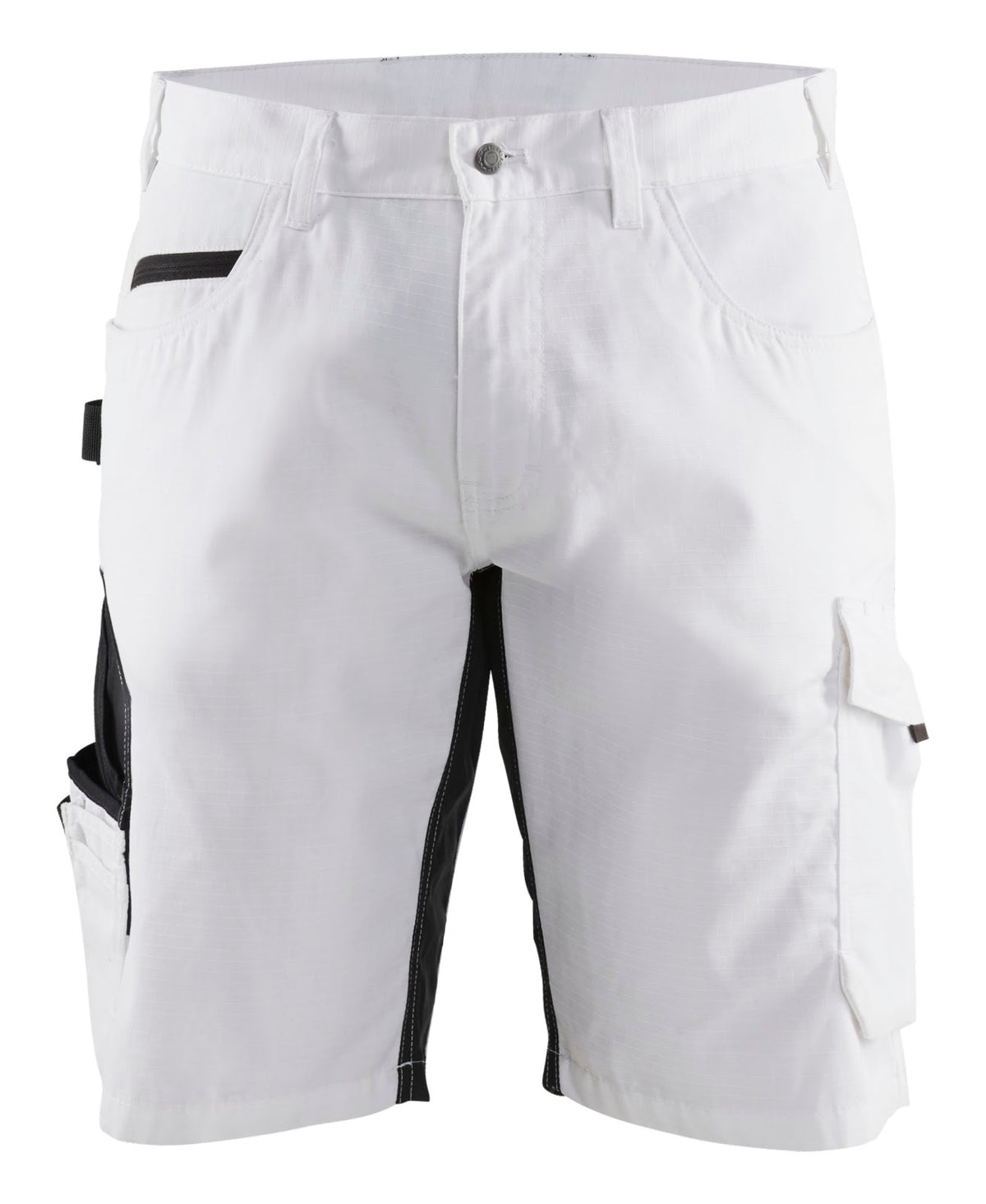 1094 Schildersshort met stretch - Wit/Donkergrijs