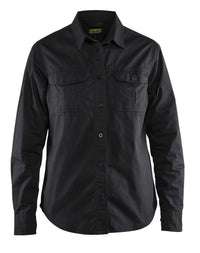 3208 Dames overhemd twill - Zwart