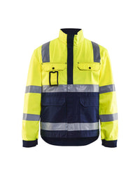 4023 Jack, ongevoerd High Vis - High Vis Geel/Marineblauw