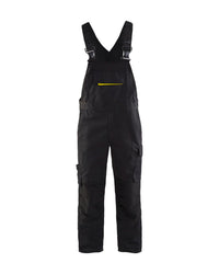 2695 Bretelbroek met stretch - Zwart/High Vis Geel