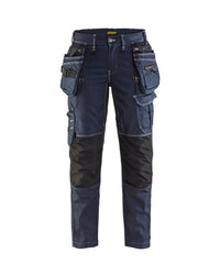 7990 Dames Werkbroek denim stretch X1900 - Marineblauw/Zwart