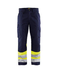 1564 High Vis Werkbroek - Marine/High Vis Geel