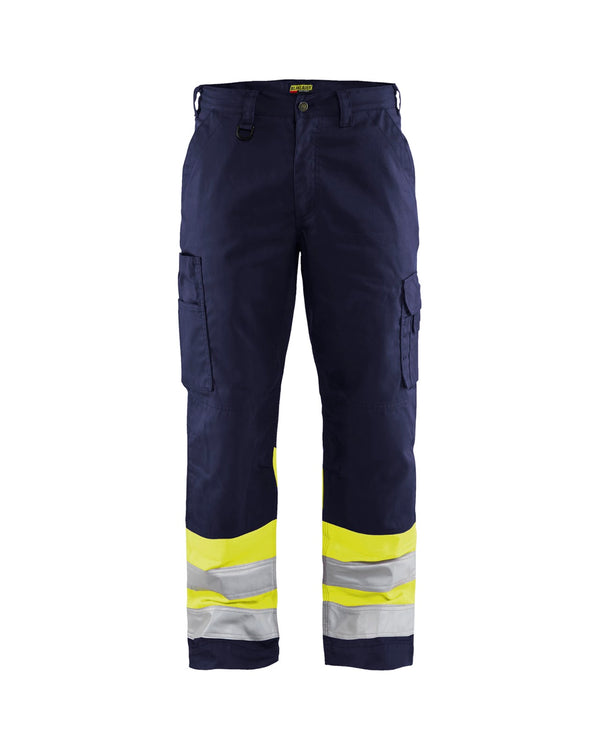 1564 High Vis Werkbroek - Marine/High Vis Geel