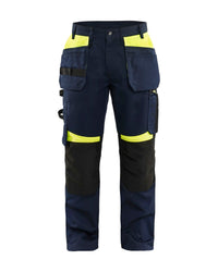 1555 Werkbroek met gereedschapszakken - Donker marineblauw/High Vis Geel
