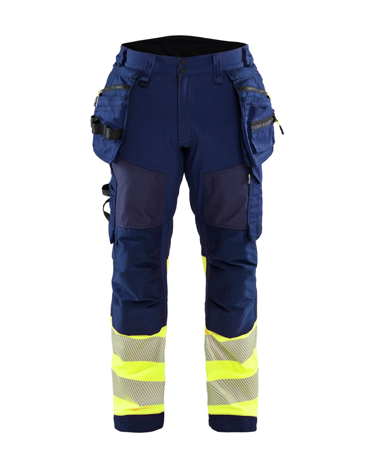 1821 High Vis werkbroek softshell met afneembare gereedschapszakken - Marine/High Vis Geel