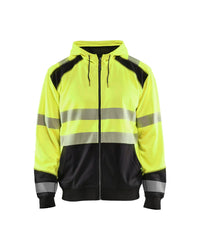3546 Hooded sweatshirt met rits High Vis - High Vis Geel/Zwart