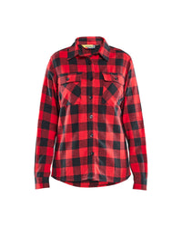 3218 Dames Overhemd Flanel - Rood/Zwart